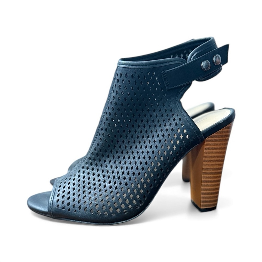 attention | Black Peep Toe Ankle Booties